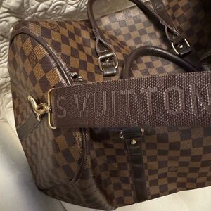 Louis Vuitton Brown Checkered Travel Bag